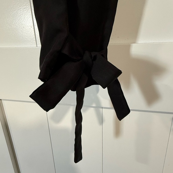 SHEIN Black Tie-Waist Women's Trousers - Picture 4 of 6